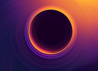 Wall Mural - black hole, gradient background, vector illustration, purple and orange colors, dark blue tones, minimalist style, circular shape, simple details, smooth lines, high resolution, clear outline light ef