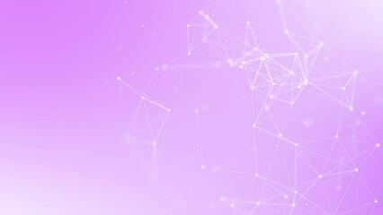 Poster - Abstract polygon connections on a soft pink gradient background.