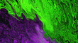 Neon lighting green purple glitch background. Innovation technology concept. Art trippy geometric digital screen. Backdrop. NFT card. Virtual reality. Climate tech. Abstract liquid dark violet wave.