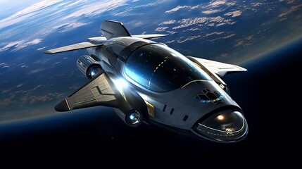 Space tourism vehicles for commercial space travel AI generated