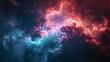 Cosmic splendor captured in vivid hues of a nebula, a celestial phenomenon in digital art