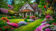 © Erik - country house with a beautiful lawn. selective focus.