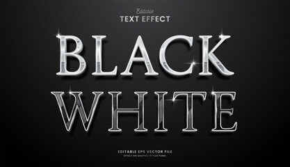 Sticker - decorative black and white editable text effect vector design