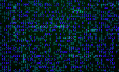 abstract binary background. 3d render illustration.