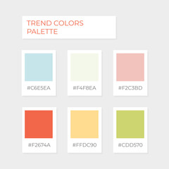 Poster - Cozy boho palette. Trendy pallete of color. Cozy color pallete. Swatch summer candy shade tone with hex code. Nft pastel colors. Super trendy color