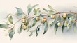 Whimsical botanical eucalyptus watercolor art AI generated