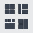 Layout UI wireframe Icons for Web Graphics and Apps. Module structure layout. Rows and columns. Stock vector illustration isolated on white background.