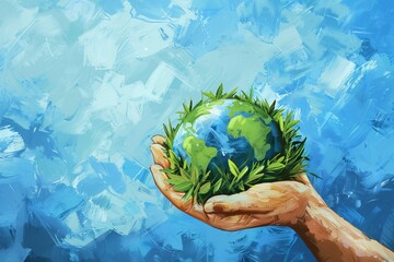 Wall Mural - earth in hands