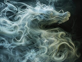 Dragon made of smoke, according to the Chinese zodiac sign of the 12 zodiac signs