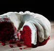 Sliced red velvet cake