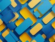 Seamless Pattern of Blue and Yellow Cubes