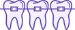 Braces Colored Icon. Vector Icon of Braces for Teeth Straightening. Dental care and treatment. Medicine and Dentistry Concept