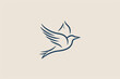 A clean and elegant logo featuring a single-line representation of a bird in flight.