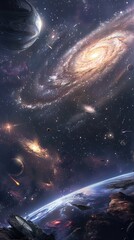 Wall Mural - A deep space observatory capturing distant galaxies