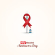 HIV Vaccine Awareness Day, bottle and. ribbon, World AIDS Vaccine Day, HBV, HIV, AIDS Awareness Day poster, Poster, Post. Vector.National Vaccination Day, 18th May. HIV Vaccine Awareness Day Poster, 