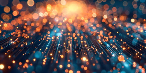 Wall Mural - abstract tech background with digital particles, quantum computing network system, explosion of glob