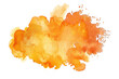 orange color watercolor stain isolated on white or transparent background
