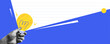 © annetdebar - Creative concept banner with lightbulb and hand design. Collage of idea and solution elements on abstract background. Graphic art illustration for business brainstorming