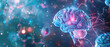 Humain brain in activity, neuronal connection, brain power