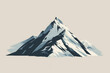 A minimalist depiction of a mountain peak with clean lines and sharp angles.