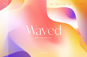 Wall Mural - wavy rainbow gradient mash flow shape background landing page. trendy neon tones modern color purple