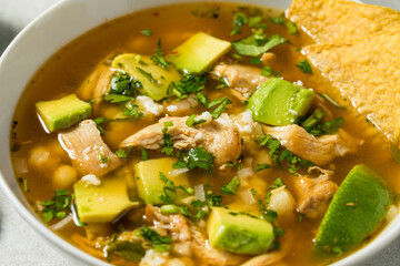 Wall Mural - Homemade Mexican Chicken Pozole Soup