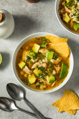 Wall Mural - Homemade Mexican Chicken Pozole Soup