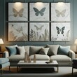 Entomological Elegance on the wall of sofa room