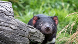 Fototapeta Sawanna - Tasmanian Devil, Sarcophilus harrisii, the largest carnivorous marsupial and an endangered species found only in Tasmania and New South Wales, Australia.
