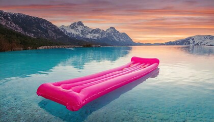 Wall Mural - pink pool mattress ai generated