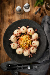 Canvas Print - Meat stuffed potato dumplings.