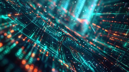a creative digital network intertwined with elements of coding background