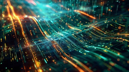 a creative digital network intertwined with elements of coding background