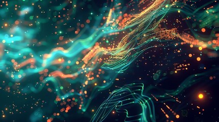 a creative digital network intertwined with elements of coding background