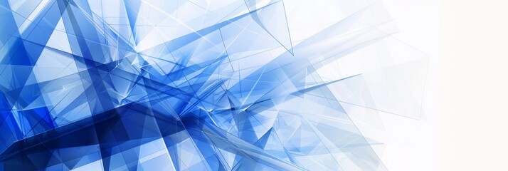 Abstract blue and white background with geometric lines for business presentation technology or corporate concept banner template Generative AI