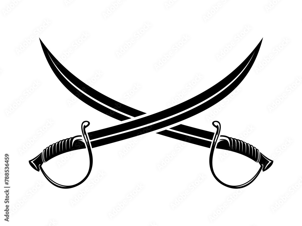 Crossed swords isolated on white background design element for logo ...