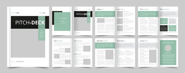 Wall Mural - Pitch Deck Template, Company Profile, Corporate Brochure, Print Ready