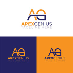 A G MONOGRAM Apex Genius minimal Logo Design