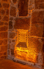 mardin nusaybin mor yakup church ruins next to the mosque church made of stone illuminated