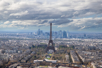 Wall Mural - aerial view of Paris with Eiffel Tower  France