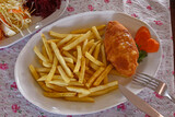 Fototapeta Miasto - Devolay with fries