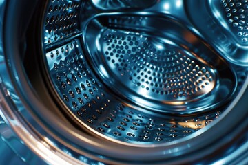 Wall Mural - Detailed view of a washing machine, suitable for household appliance concepts