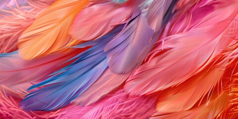 Canvas Print - Vibrant close up shot of colorful feathers, perfect for design projects