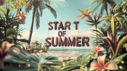 Wall Mural - Tropical Beach Paradise Welcomes the Start of Summer Season