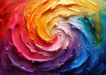 Wall Mural - Colorful swirl airbrush abstract painting