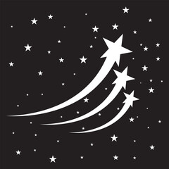 Wall Mural - black falling stars icon. shooting stars icon vector set. abstract silhouette of shooting star. flyi