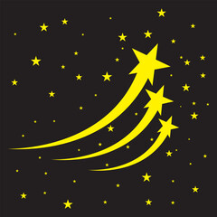 Wall Mural - shooting stars icon vector set. abstract silhouette of shooting star. meteorite and comet symbols. f