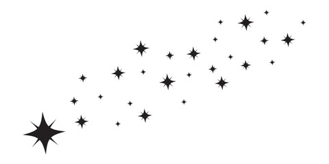 Wall Mural - meteorite and comet symbols. shooting stars icon vector set. abstract silhouette of shooting star. f