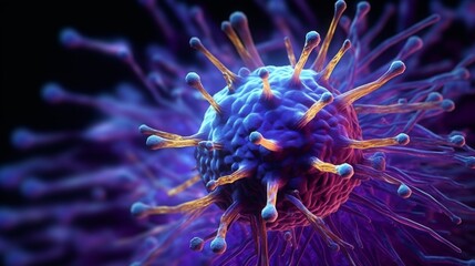 Aufkleber - Detailed virus structure with protruding spikes