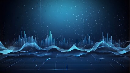 Blue abstract background music. An equalizer for music that combines the idea of a music backdrop equalizer with sound waves.Illustration in vector format